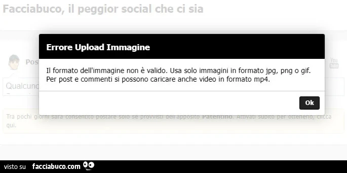Errore Upload Immagine