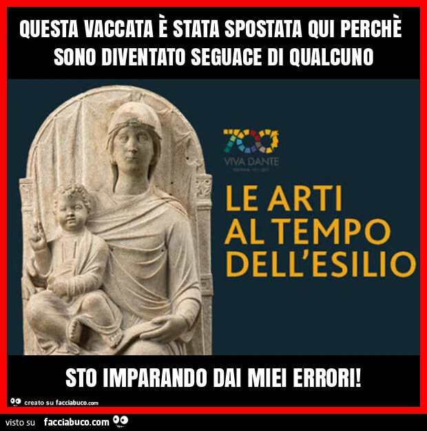 Questa vaccata รจ stata spostata qui perchรจ sono diventato seguace di qualcuno sto imparando dai miei errori