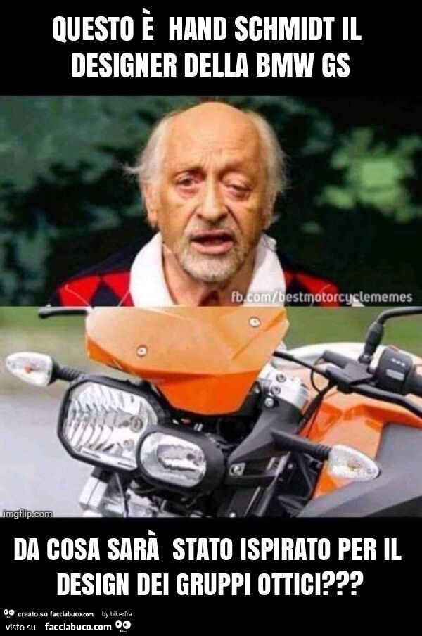 Questo è hand schmidt il designer della bmw gs da cosa sarà stato ispirato per il design dei gruppi ottici?