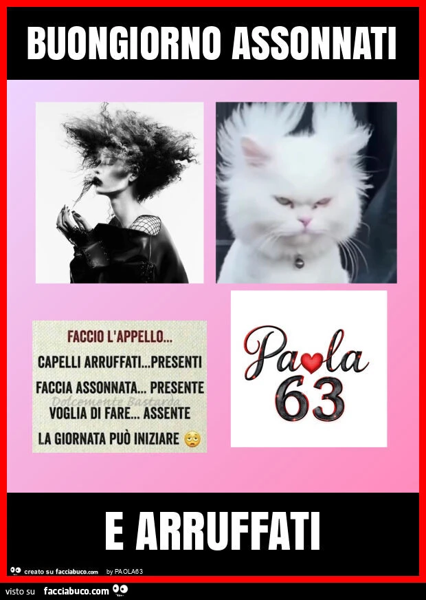 Buongiorno assonnati e arruffati