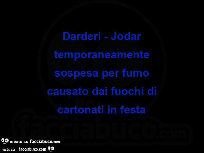 Darderi - jodar temporaneamente sospesa per fumo causato dai fuochi di cartonati in festa