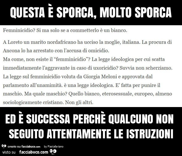 Questa è sporca, molto sporca ed è successa perchè qualcuno non seguito attentamente le istruzioni