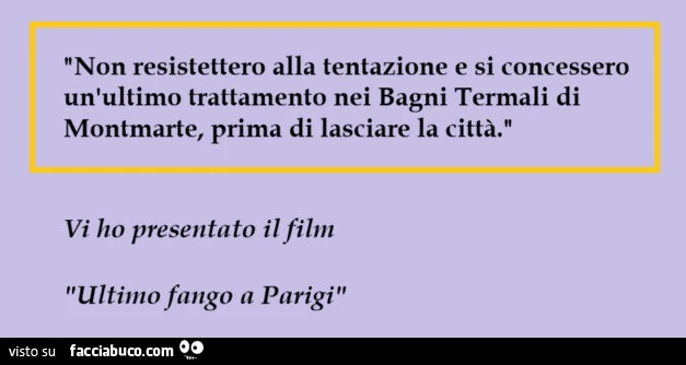 Ultimo Tango a Parigi, ultimo fango a Parigi