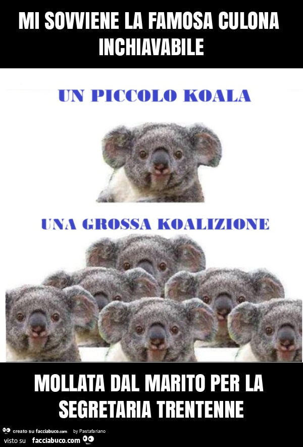 Mi sovviene la famosa culona inchiavabile mollata dal marito per la segretaria trentenne