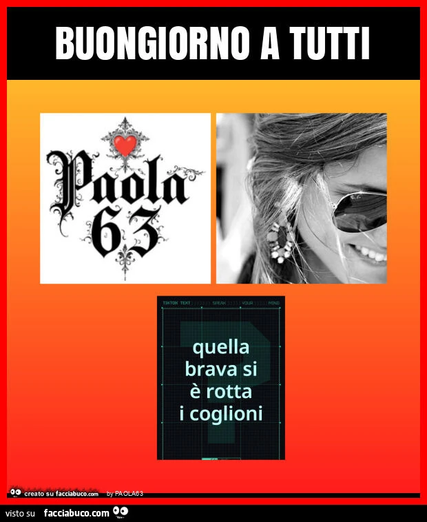 Buongiorno a tutti