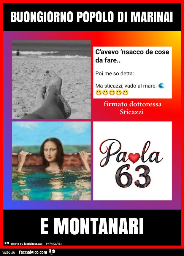 Buongiorno popolo di marinai e montanari