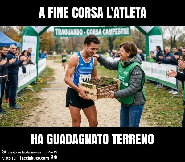 A fine corsa l'atleta ha guadagnato terreno