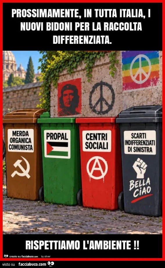 Prossimamente, in tutta italia, i nuovi bidoni per la raccolta differenziata. Rispettiamo l'ambiente