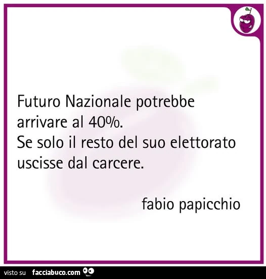 Futuro nazionale potrebbe arrivare al 40%. Se solo il resto del suo elettorato uscisse dal carcere