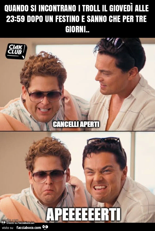 Quando si incontrano i troll il giovedì alle 23: 59 dopo un festino e sanno che per tre giorni