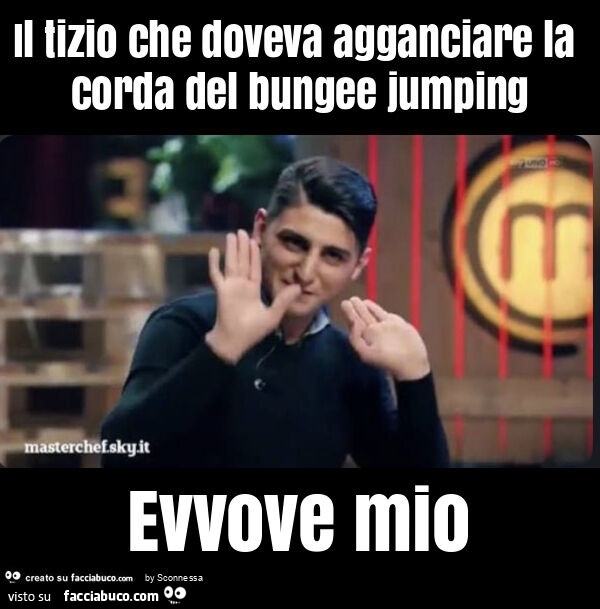 Il tizio che doveva agganciare la corda del bungee jumping evvove mio