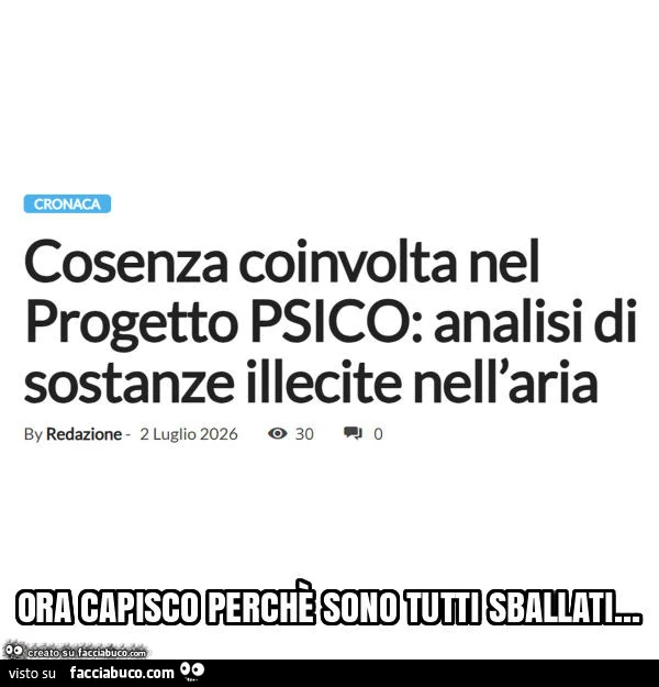 Ora capisco perchè sono tutti sballati
