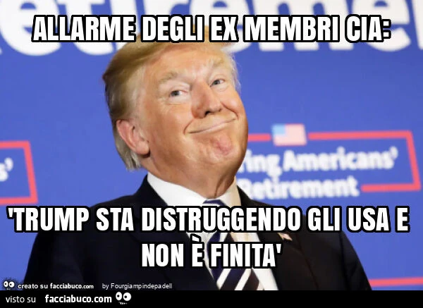Allarme degli ex membri cia: 'trump sta distruggendo gli usa e non è finità