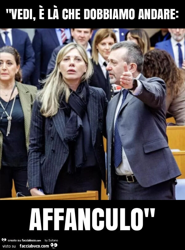 "vedi, è là che dobbiamo andare: affanculo"