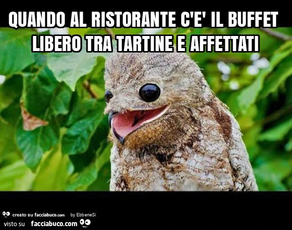 Quando al ristorante c'รจ il buffet libero tra tartine e affettati