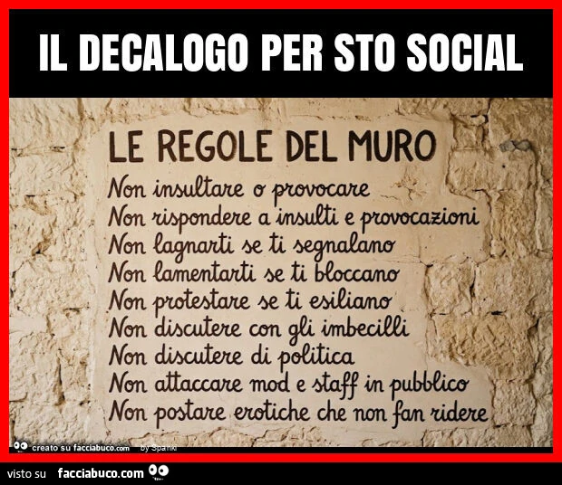Il decalogo per sto social