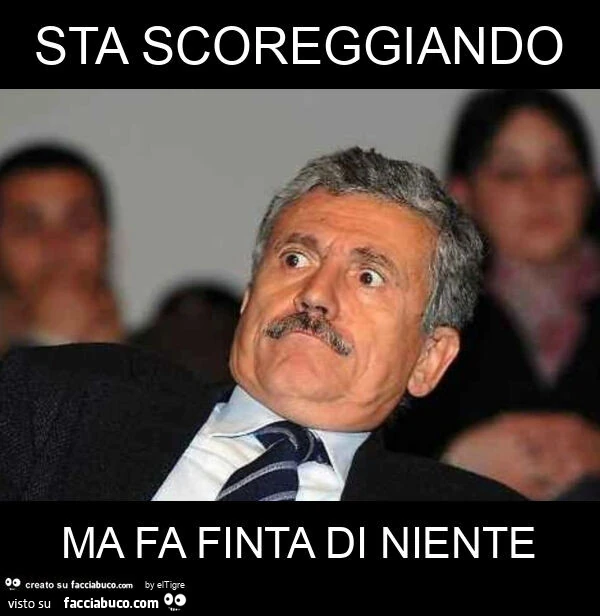 Sta scoreggiando ma fa finta di niente