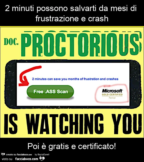 Free. Ass Scan 2 minuti possono salvarti da mesi di frustrazione e crash poi è gratis e certificato