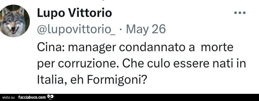 Cina: manager condannato a morte per corruzione. Che culo essere nati in italia, eh Formigoni?