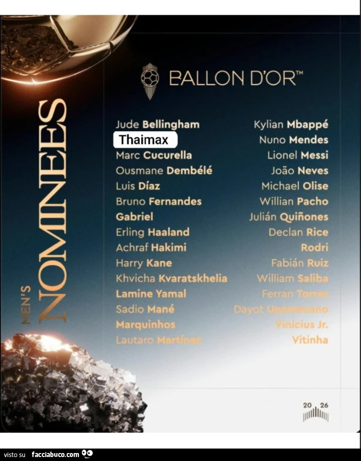Pallone d'oro 2026