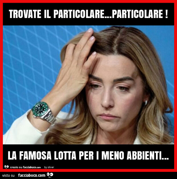 Trovate il particolare&hellip; particolare! La famosa lotta per i meno abbienti