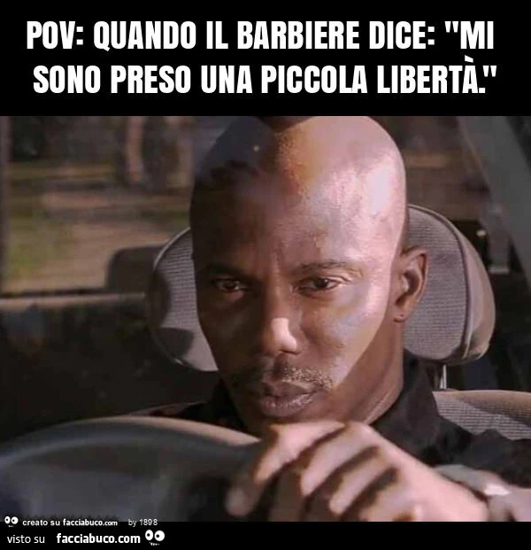 Pov: quando il barbiere dice: "mi sono preso una piccola libertà. "