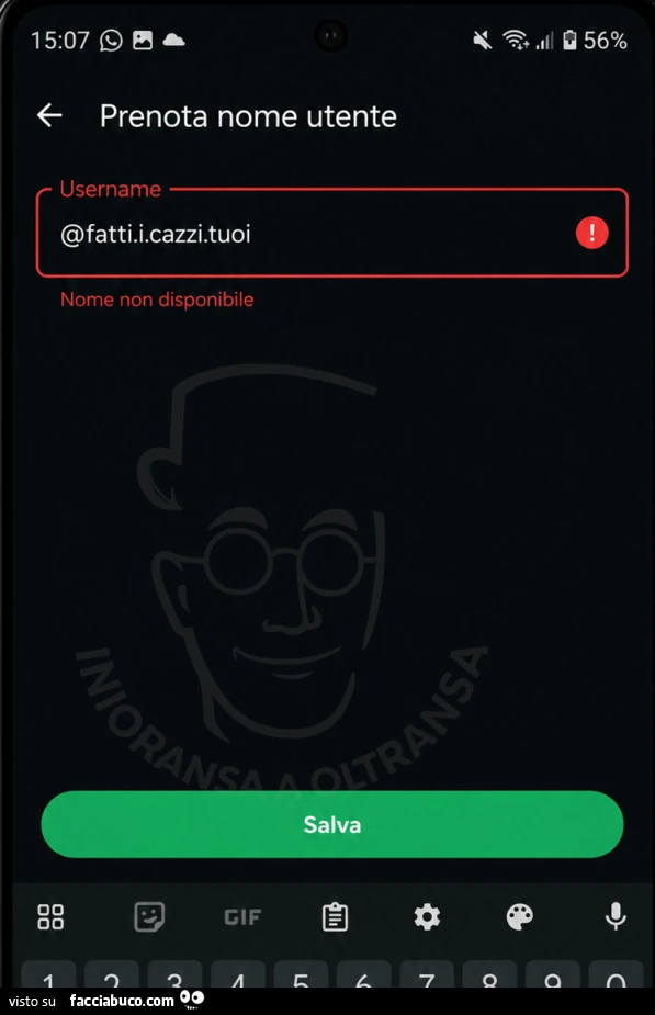 Prenota nome utente: Fatti. I. Cazzi. Tuoi. Nome non disponibile
