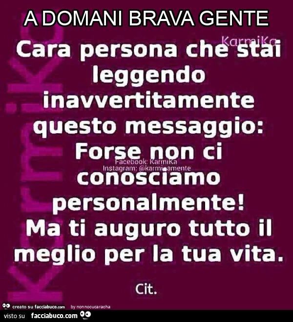 A domani brava gente