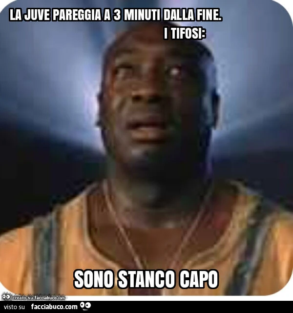 La juve pareggia a 3 minuti dalla fine. I tifosi: sono stanco capo