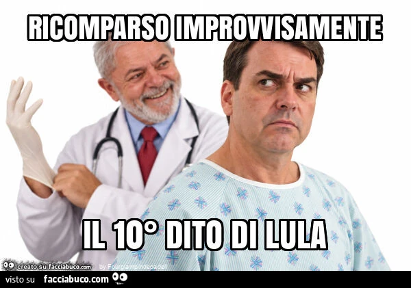 Ricomparso improvvisamente il 10ยฐ dito di lula
