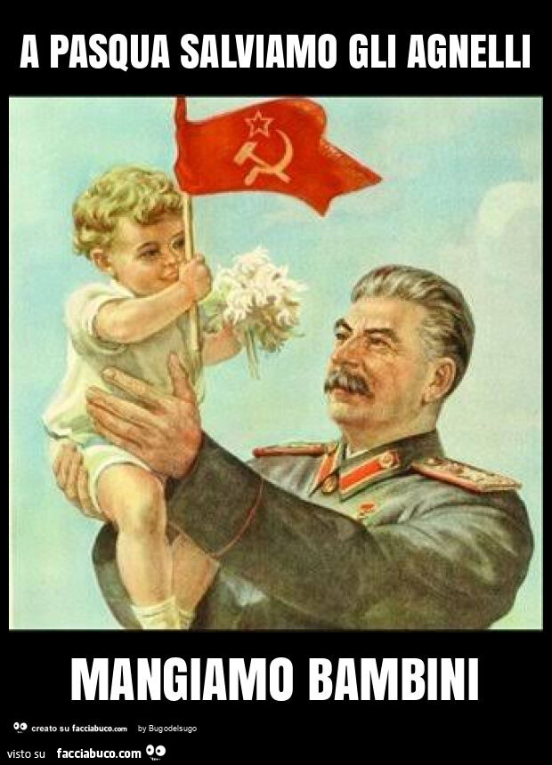 A pasqua salviamo gli agnelli mangiamo bambini