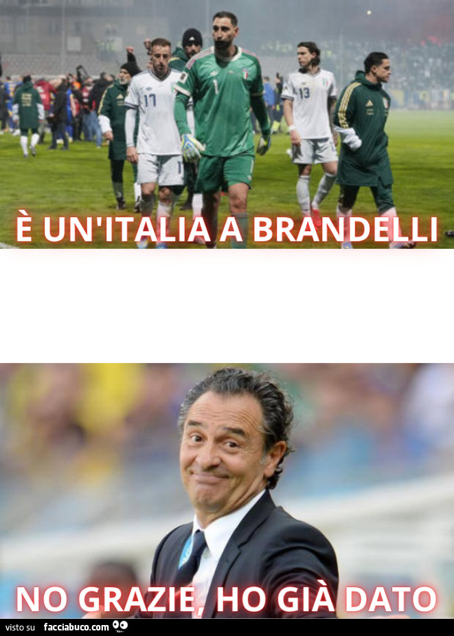 Italia fuori dai Mondiali meme