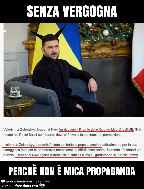 Senza vergogna perchè non è mica propaganda