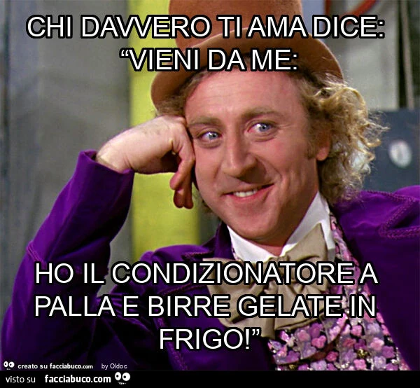 Chi davvero ti ama dice: “vieni da me: ho il condizionatore a palla e birre gelate in frigo! ”