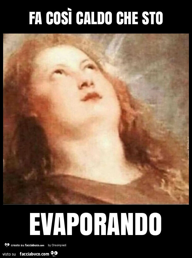 Fa così caldo che sto evaporando