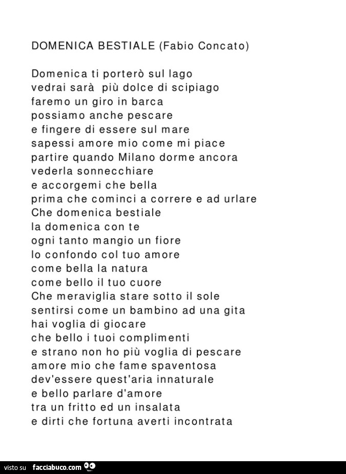 Domenica bestiale di Fabio Concato