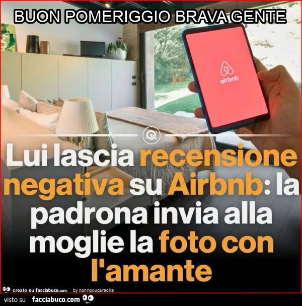 Buon pomeriggio brava gente