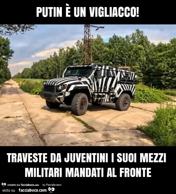 Putin è un vigliacco! Traveste da juventini i suoi mezzi militari mandati al fronte
