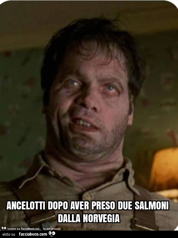 Ancelotti dopo aver preso due salmoni dalla norvegia