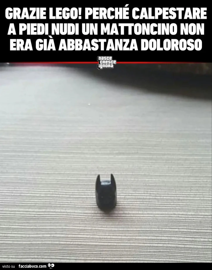 GRAZIE LEGO! PERCHÉ CALPESTARE A PIEDI NUDI UN MATTONCINO NON ERA GIÀ ABBASTANZA DOLOROSO