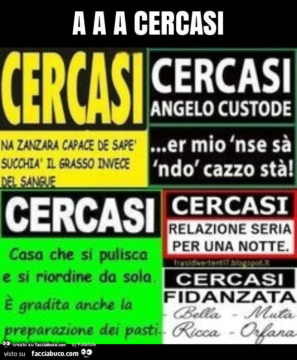 A a a cercasi