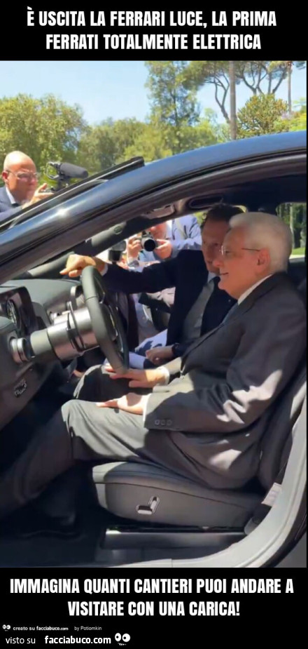 È uscita la ferrari luce, la prima ferrati totalmente elettrica immagina quanti cantieri puoi andare a visitare con una carica