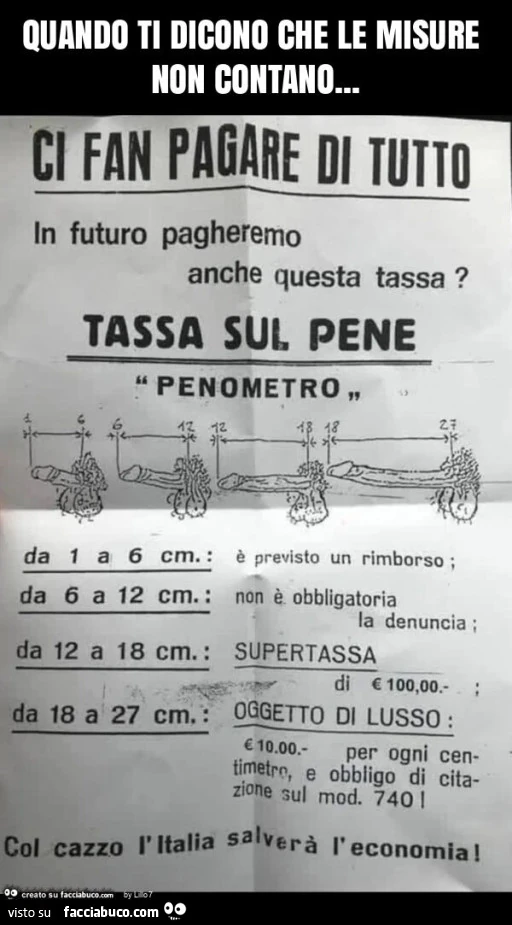 Quando ti dicono che le misure non contano