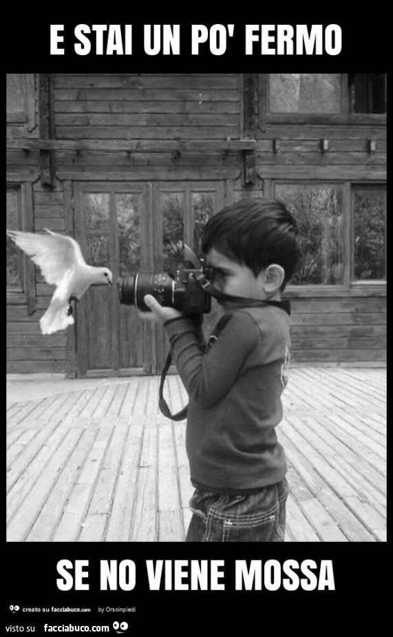 E stai un po' fermo se no viene mossa