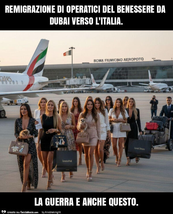 Remigrazione di operatici del benessere da dubai verso l'italia. La guerra e anche questo