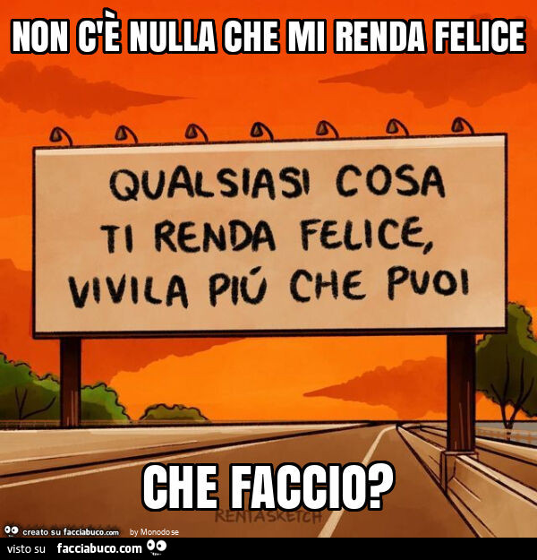 Non c'è nulla che mi renda felice che faccio?