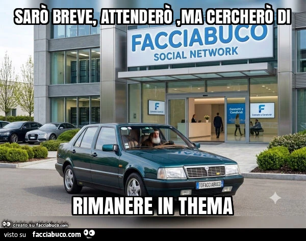 Sarò breve, attenderò, ma cercherò di rimanere in thema