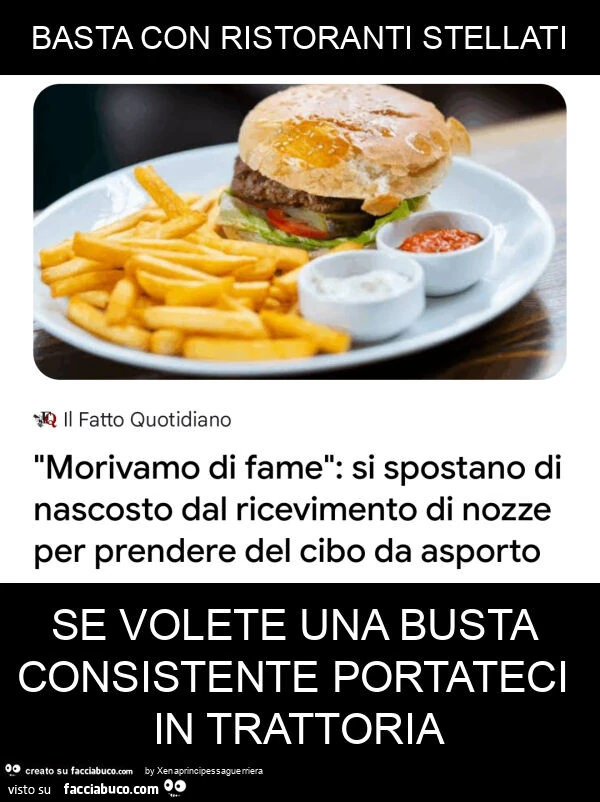 Basta con ristoranti stellati se volete una busta consistente portateci in trattoria