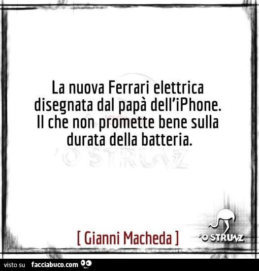 La nuova ferrari elettrica disegnata dal papà dell'iphone. Il che non promette bene sulla durata della batteria