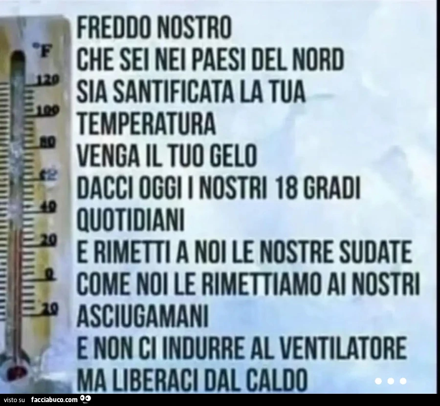 Venga il freddo